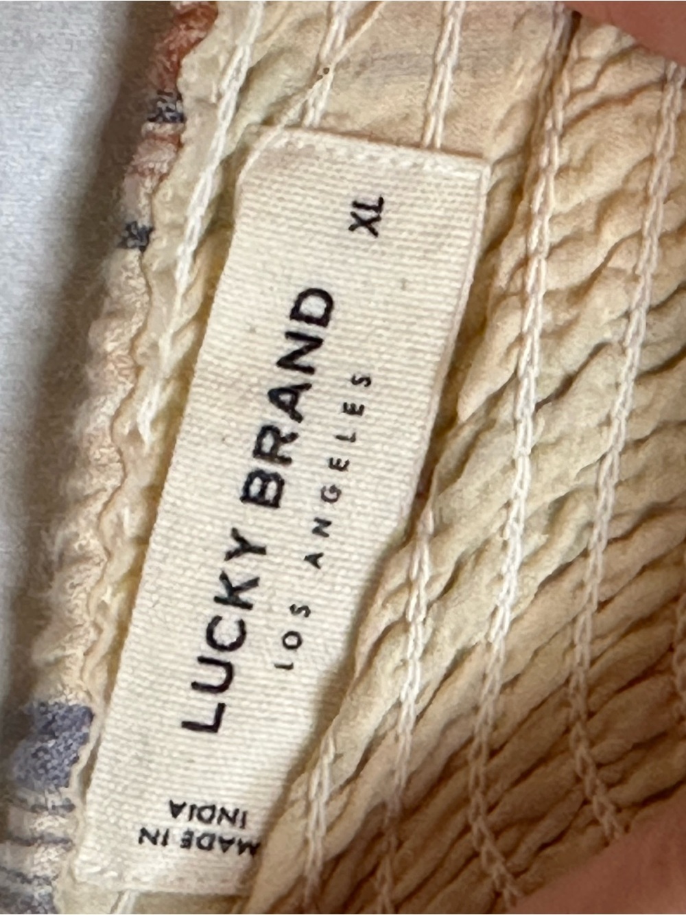 Lucky Brand Crop Top XL Striped Linen Smocked Cami Boho Festival Summer - Picture 5 of 7